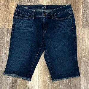 LOFT Indigo Denim Bermuda Shorts
